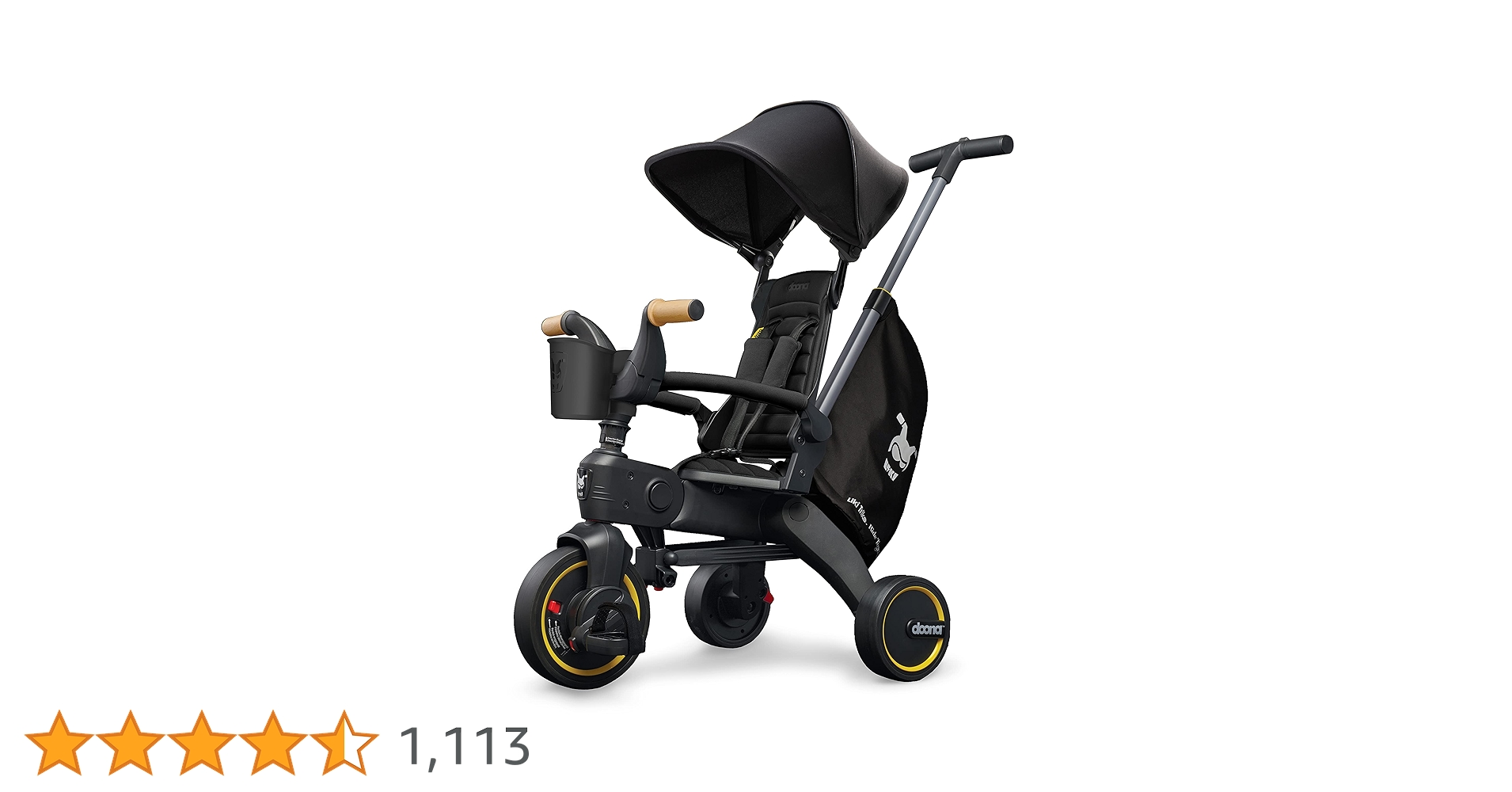 doona Liki Trike S5 プレミアム　折りたたみ三輪車　ブラック 楽天市場】リキトライク プレミアム 手押し棒つき 折りたたみ